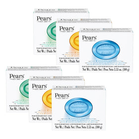 Pears front packaging six pack showing labels and benefits