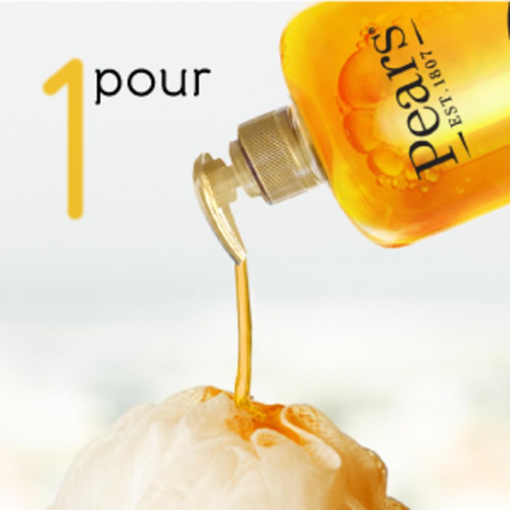 Person using Pears body wash in shower for a gentle cleanse