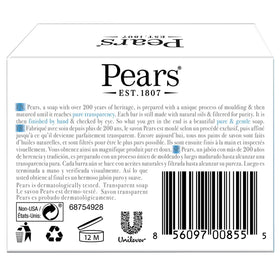 Close-up of Pears transparent blue bar highlighting smooth glycerin texture