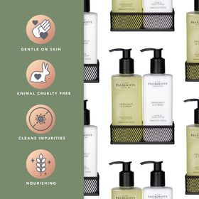 Pecksniff's caddy in bathroom lifestyle scene enhancing countertop aesthetics