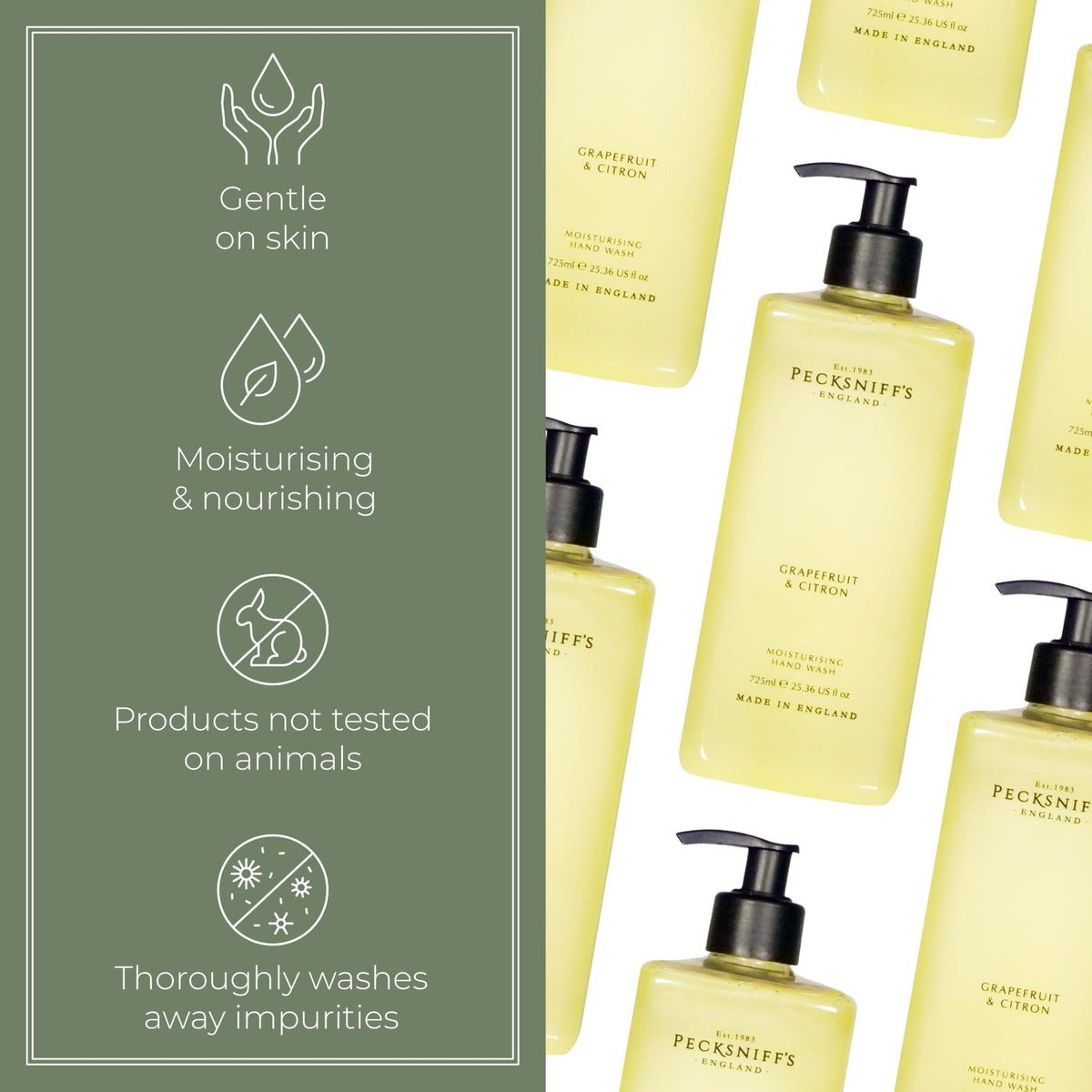 Pecksniff's creamy foam texture demonstrating gentle cleansing and moisturising benefit