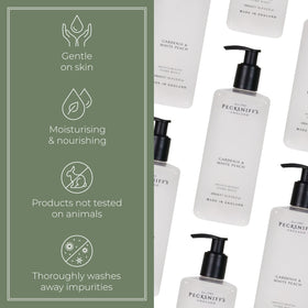 Pecksniff's creamy lather texture demonstrating moisturizing foam and gentle cleanse