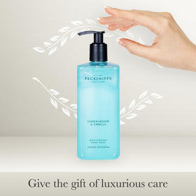Pecksniff's handwashing lifestyle shot at sink showing pleasant scent experience benefit