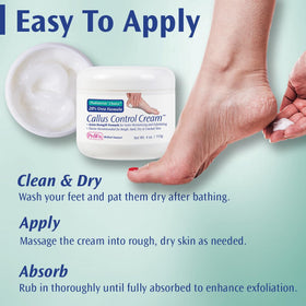 Pedifix applied to heel illustrating targeted callus control and moisturization