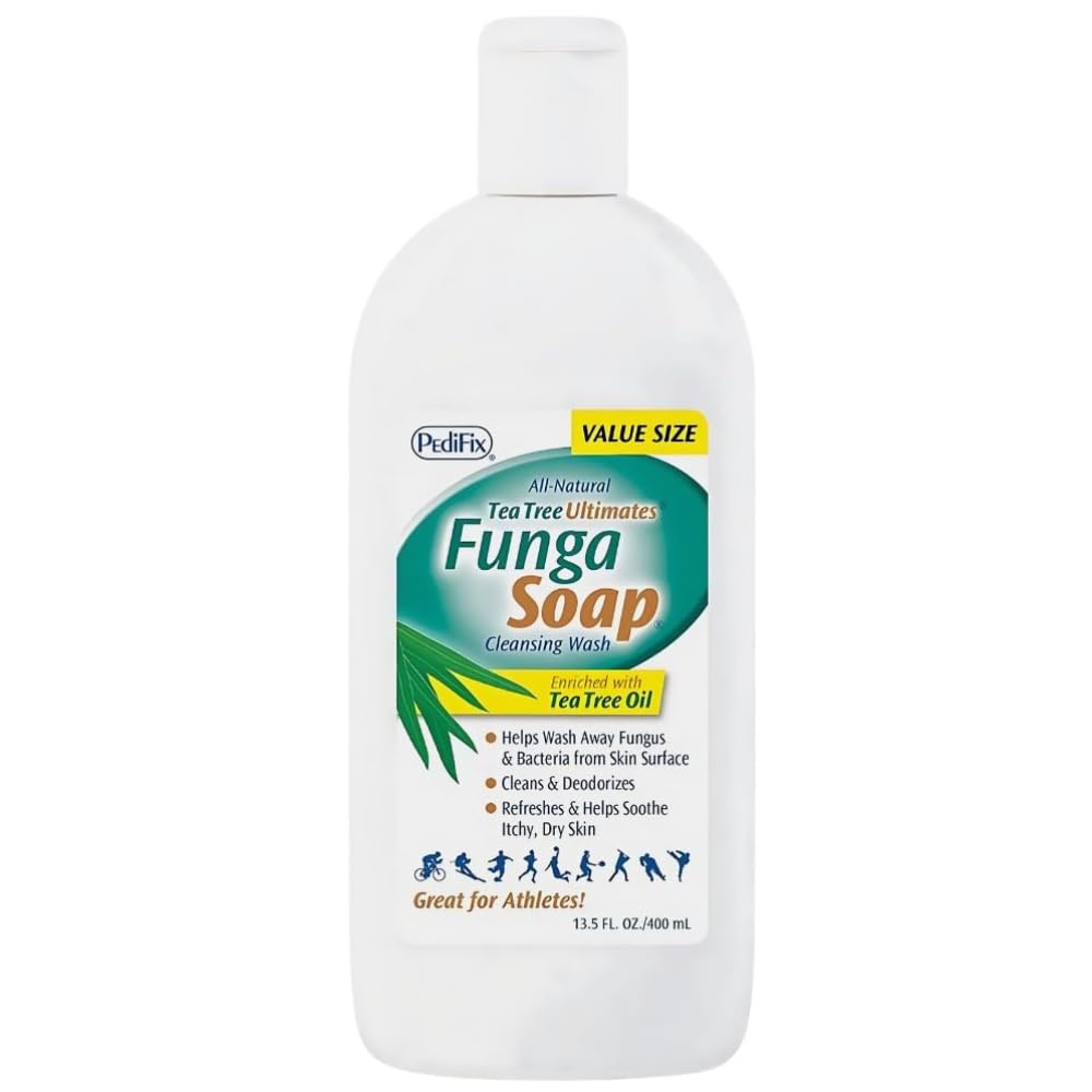 Pedifix FungaSoap front label showing product benefits and size