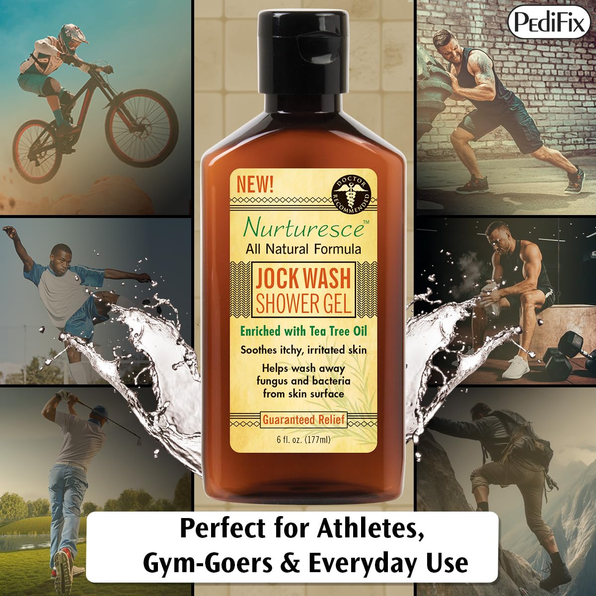 Pedifix Nurturesce placed in athlete gym bag signaling post-workout care