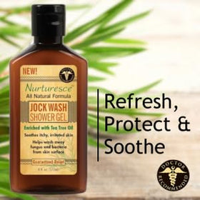 Pedifix Nurturesce with tea tree leaves emphasizing natural ingredients