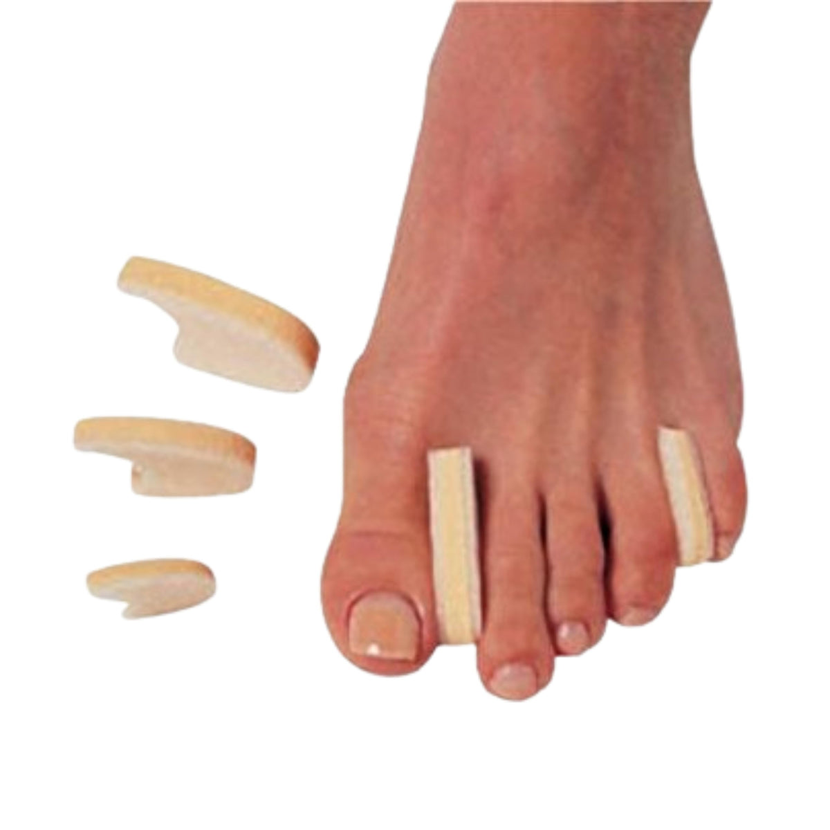 Pedifix toe separators front packaging showing pack of 12 and medium size for easy selection