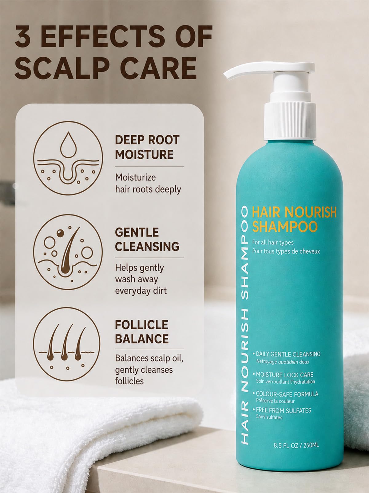 pekinly shampoo on bathroom shelf illustrating daily routine convenience