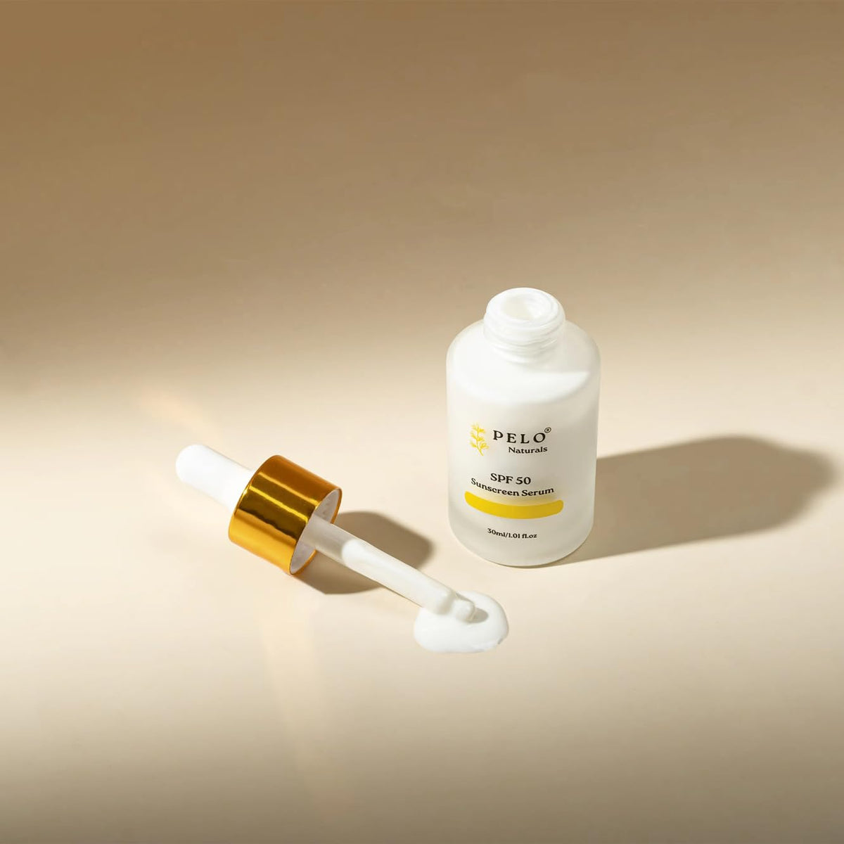 PELO Naturals applied on face under makeup to illustrate smoothing primer effect