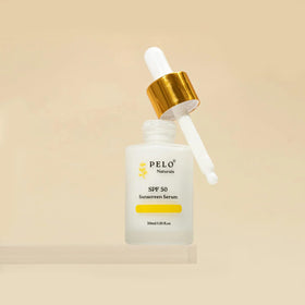 PELO Naturals bottle with squalane and niacinamide highlighting hydration benefits