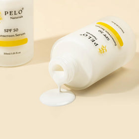 PELO Naturals label close-up listing zinc oxide and titanium dioxide active filters