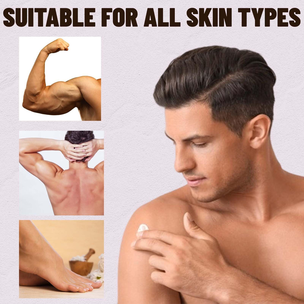 Penrose Skin size scale next to hand showing portable jar for travel