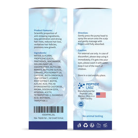 PeptideLabz application on scalp demonstrating targeted spray and quick massage benefit