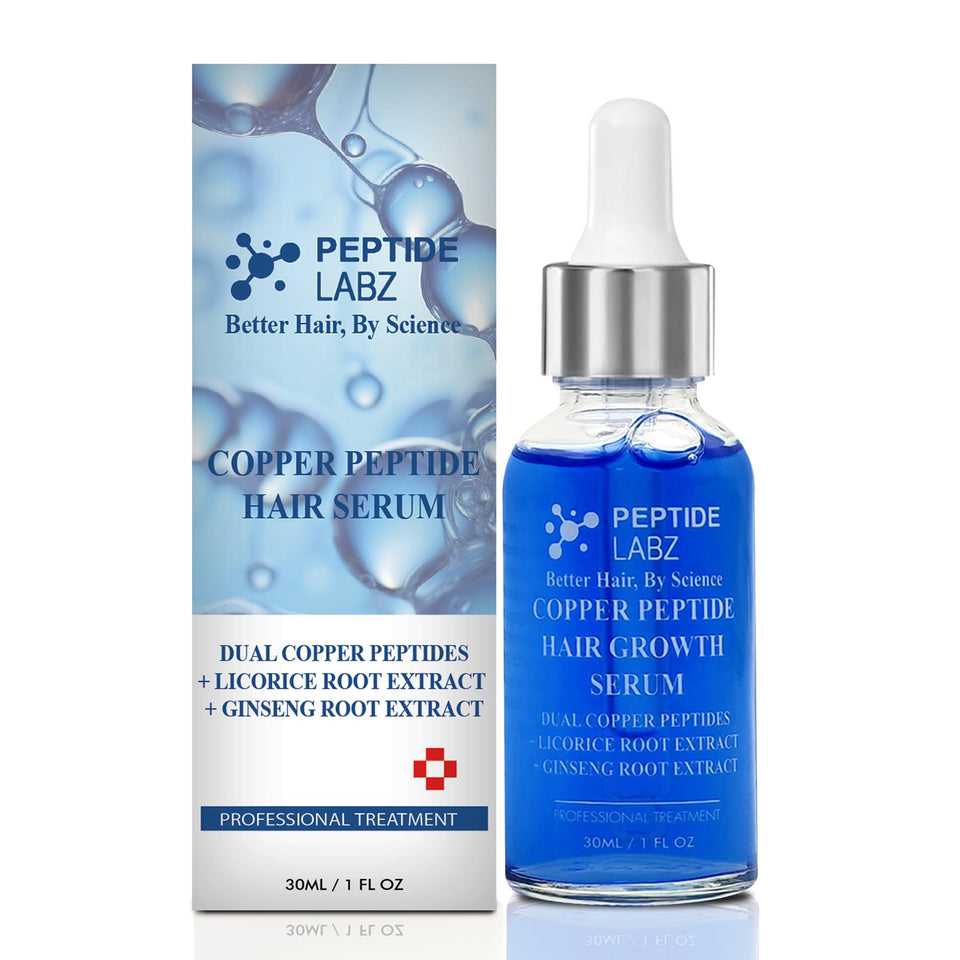 PeptideLabz front packaging showing bottle and branding, clear presentation benefit
