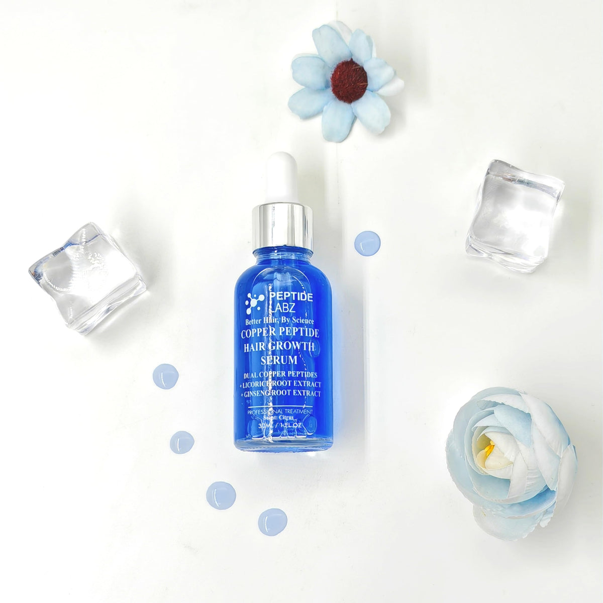 PeptideLabz lifestyle bottle on bathroom shelf suggesting daily routine ease