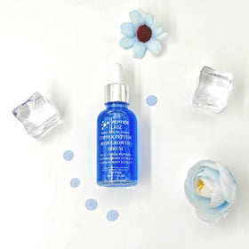 PeptideLabz lifestyle bottle on bathroom shelf suggesting daily routine ease