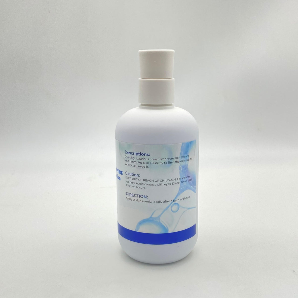 PeptideLabz lotion applied on forearm demonstrating immediate softening effect