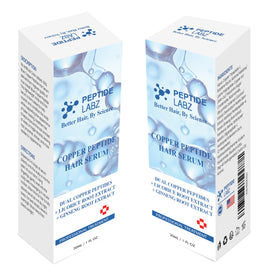PeptideLabz serum applied to scalp with fingertips, shows directed scalp absorption