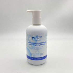 PeptideLabz bottle next to hand showing 10 fl oz size and travel convenience