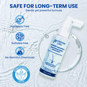 PeptideLabz serum texture on hand showing lightweight absorption and non-greasy feel