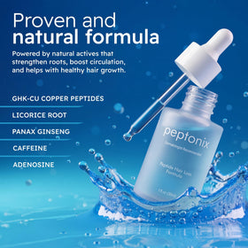 Peptonix applied to scalp with fingers to boost absorption