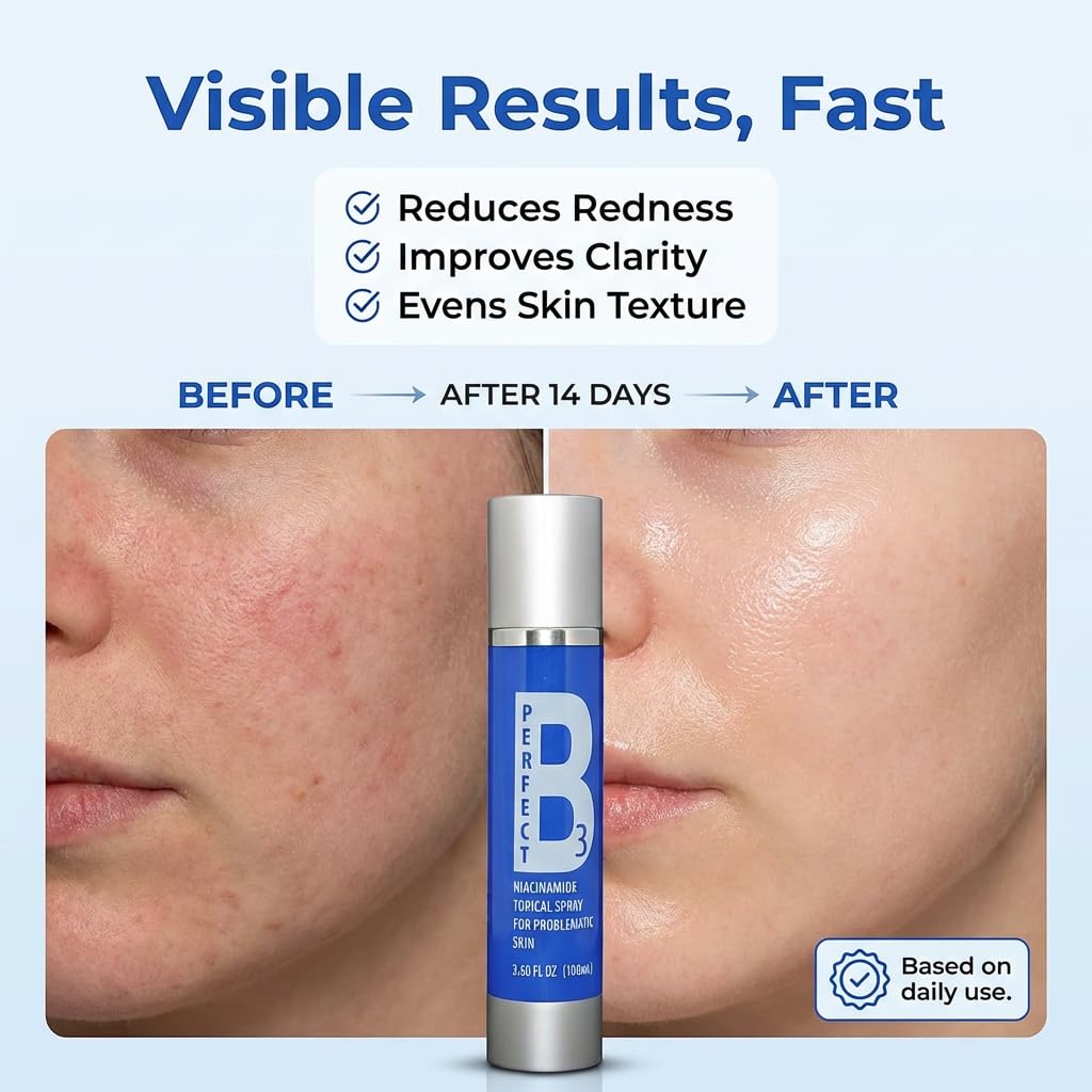Perfect B3 close-up texture dew on skin highlighting lightweight hydration
