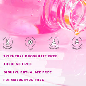 Perfect Formula clear hardener brush stroke on nail for added strength
