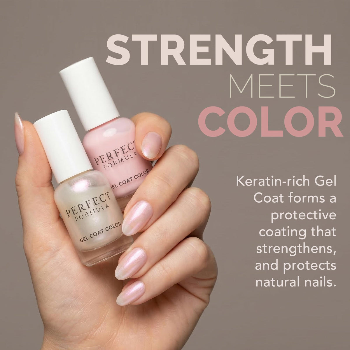 Perfect Formula Dazzle bottle close-up showing shimmer and strengthening benefit