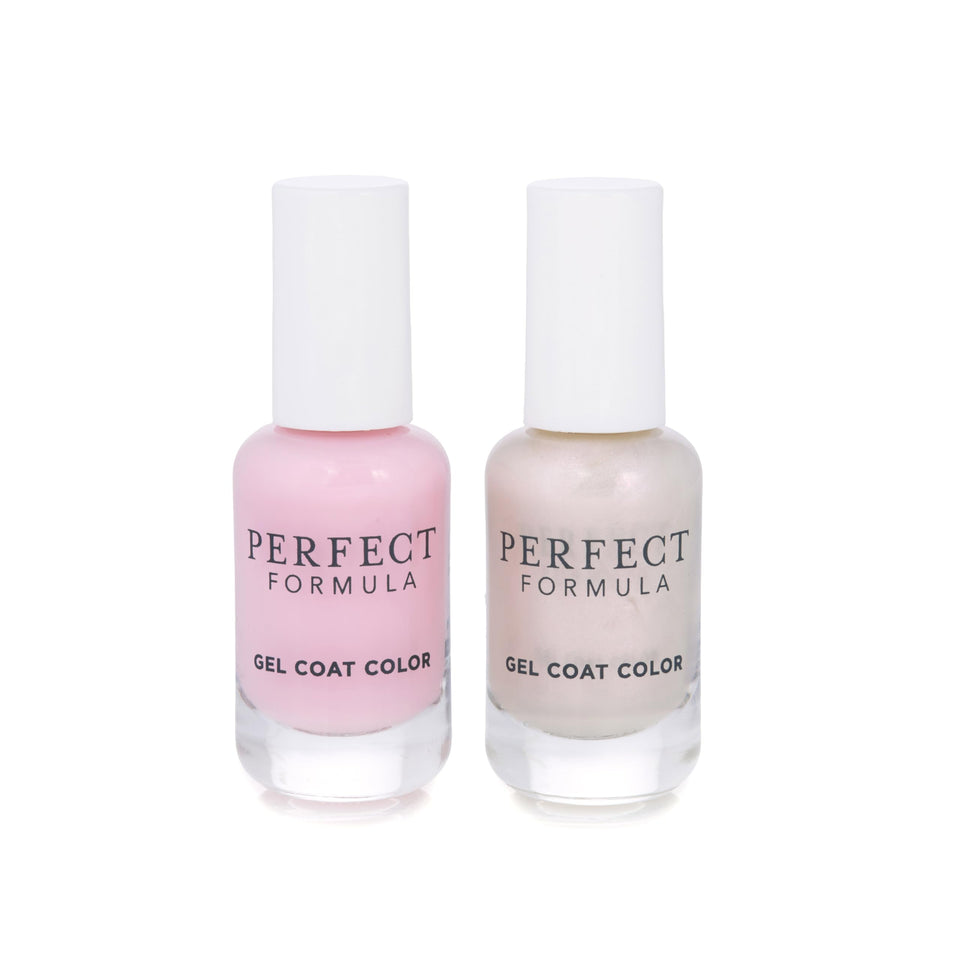 Perfect Formula front packaging showing both Fresh Pink and Dazzle bottles with set benefit
