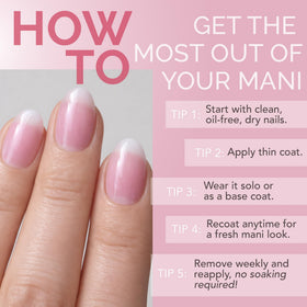 Perfect Formula used as top coat over colored polish showing added protection benefit