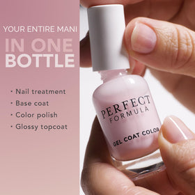 Perfect Formula bottle held in hand for size comparison showing travel-friendly benefit