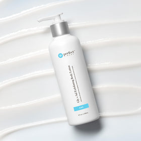 Perfect Image close-up ingredient label highlighting acids and botanical extracts benefit