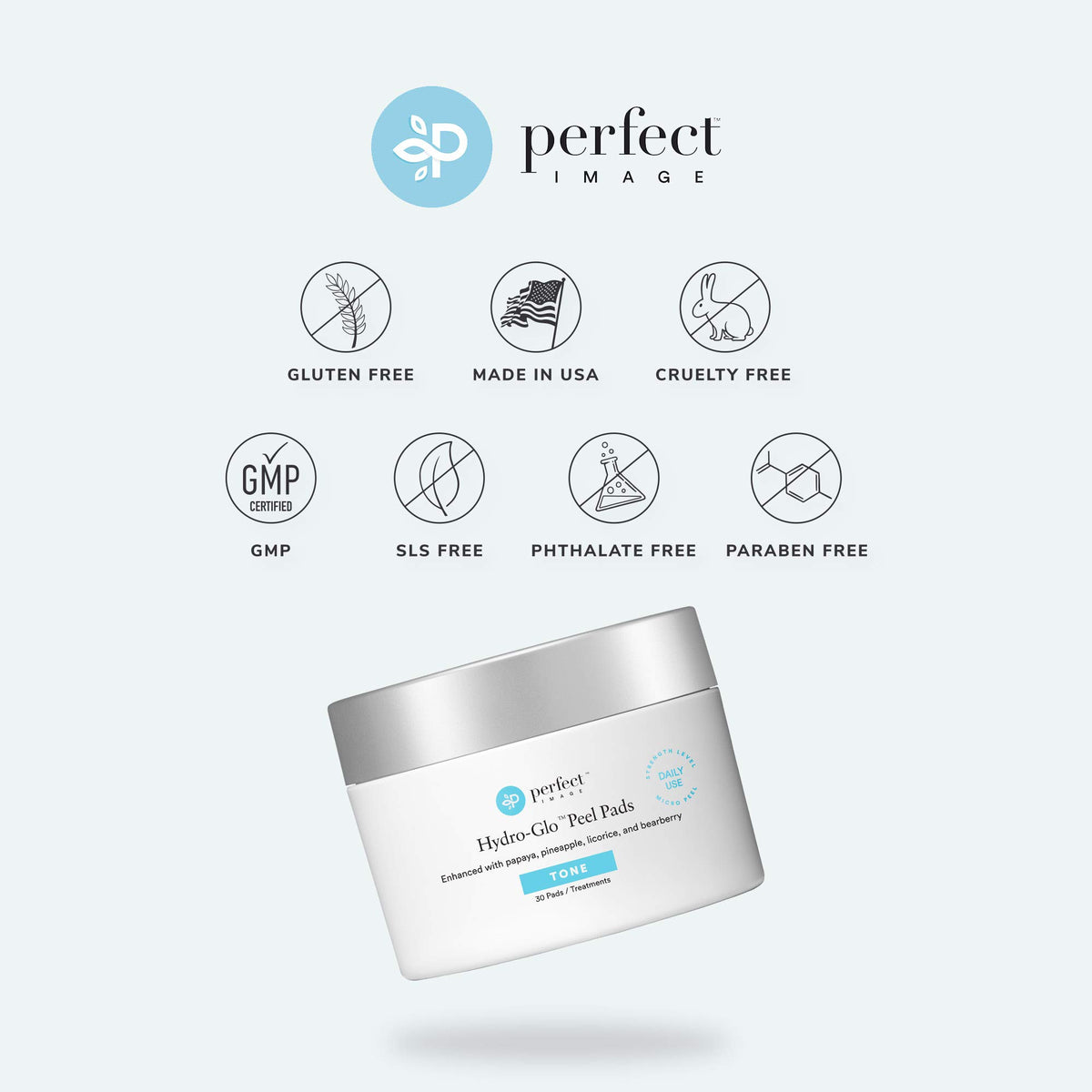 Perfect Image label close-up showing active list and formulation transparency