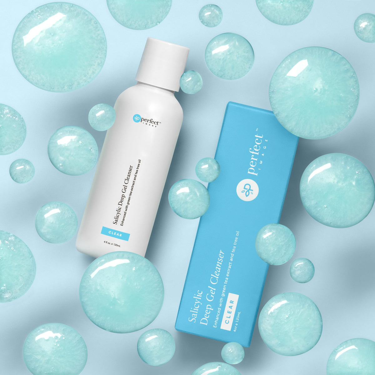 Perfect Image ingredient label close-up showing salicylic acid, tea tree, green tea benefits