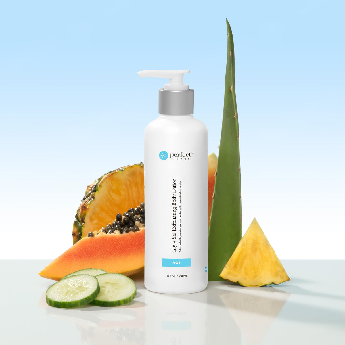 Perfect Image lotion spread on skin demonstrating fast absorption and non-greasy finish