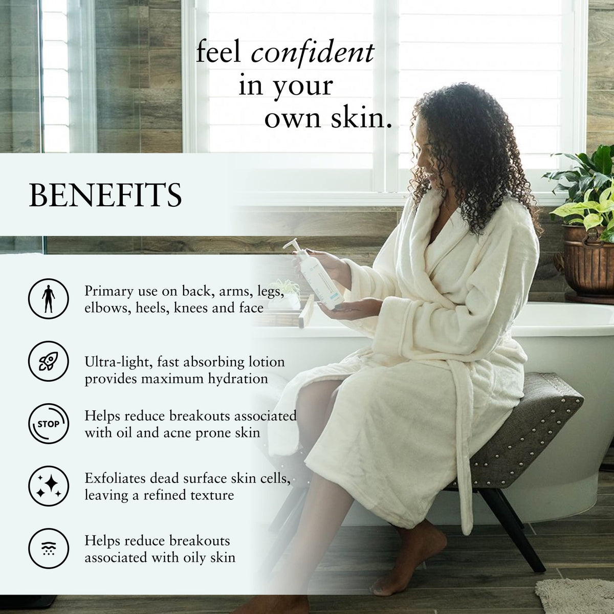 Perfect Image lotion dispensed from pump showing lightweight texture and easy application