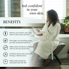 Perfect Image lotion dispensed from pump showing lightweight texture and easy application