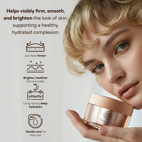 PERFECT ONE cream being applied to hand to demonstrate lightweight spread and skin smoothing