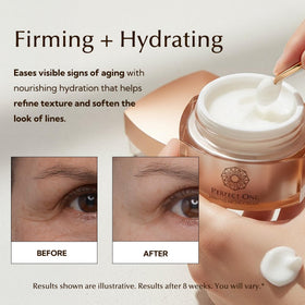 PERFECT ONE open jar revealing cream surface and rich collagen-infused formula for plumping
