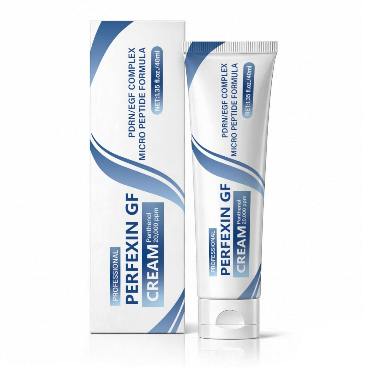 Perfexin GF front packaging showing compact 40ml tube and benefits