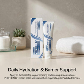 Perfexin GF on bathroom vanity in lifestyle setting for daily routine
