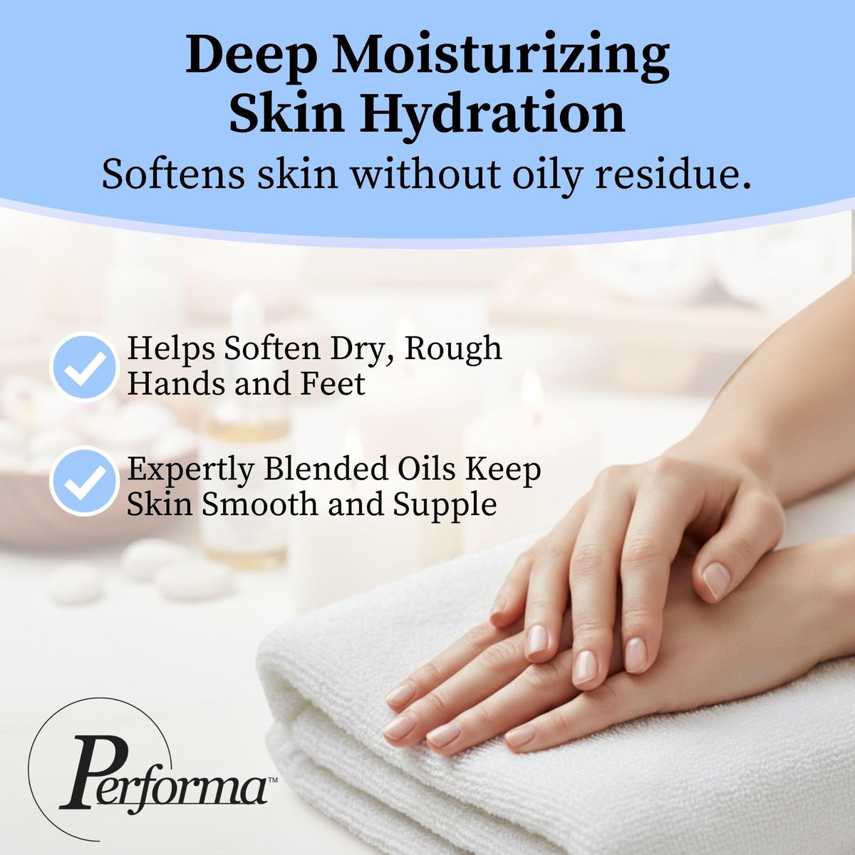 Performa close-up of a 1 lb block texture highlighting smooth melt and easy handling benefit