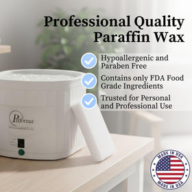 Performa melted wax inside paraffin heater showing clear liquid for safe temperature checks benefit