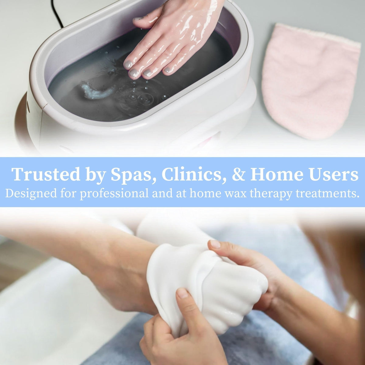 Performa peeled-away wax on hand illustrating clean removal and minimal residue benefit