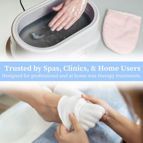 Performa peeled-away wax on hand illustrating clean removal and minimal residue benefit