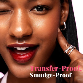 Peripera on lips portrait demonstrating rich Black Cherry stain