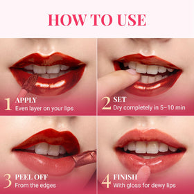 Peripera scale with hand illustrating compact tube for on‑the‑go touchups