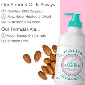 Perlier creamy texture close-up showing rich almond cream for deep hydration