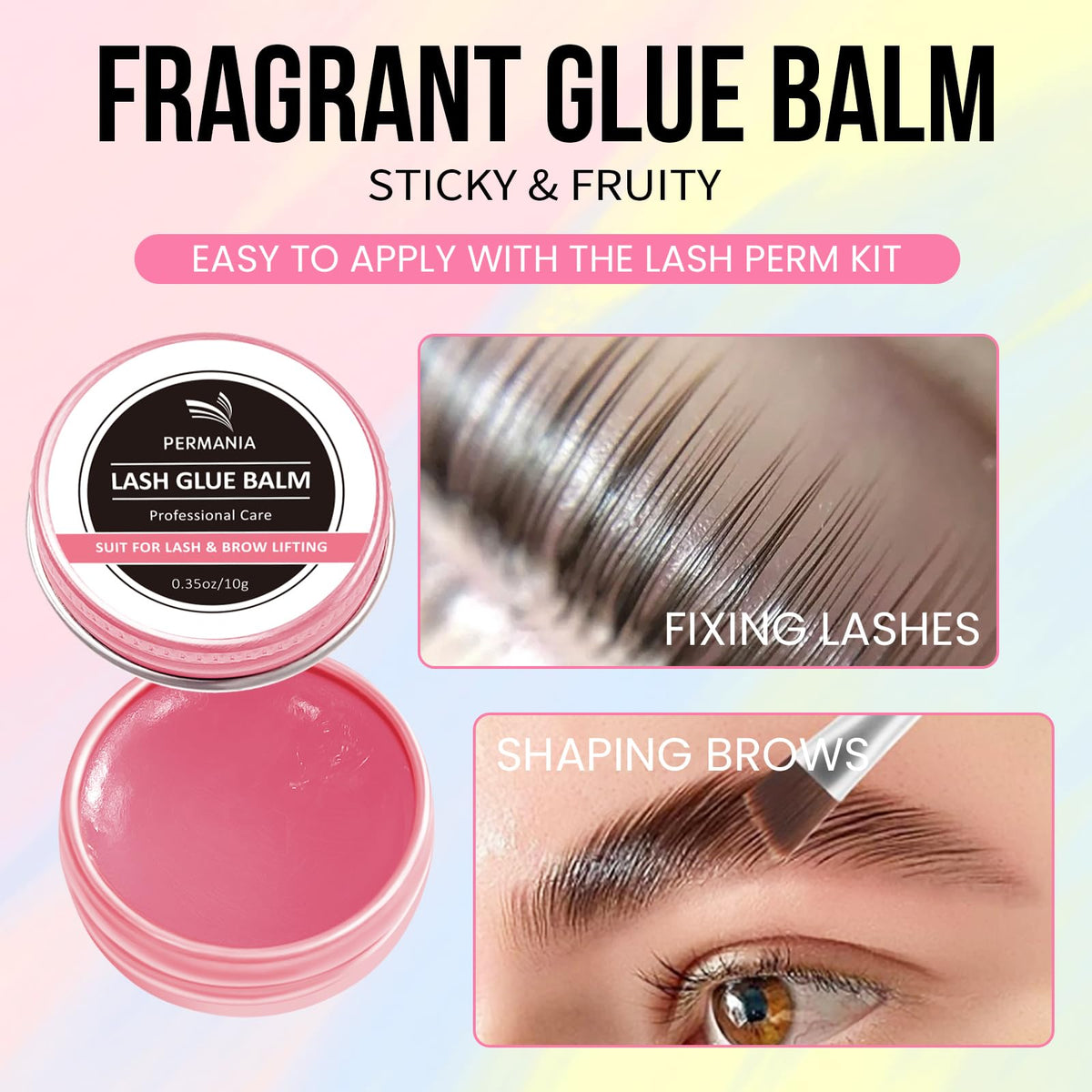 PERMANIA lashes before and after lift, illustrating natural curl and visible length enhancement